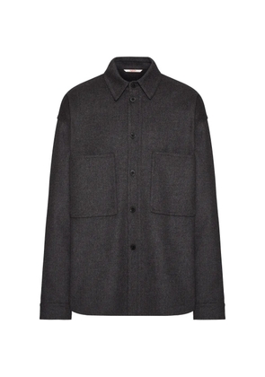 Valentino Garavani felted patch pocket shirt jacket - Grey