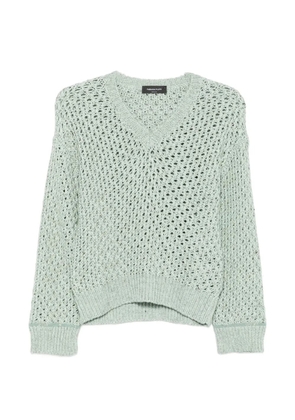 Fabiana Filippi openwork V-neck sweater - Green