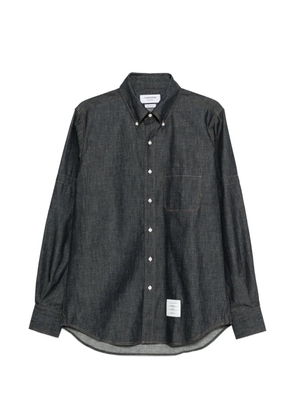 Thom Browne logo-patch shirt - Blue