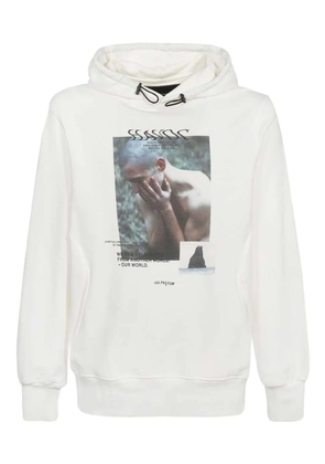 ISO.POETISM print cotton hoodie - White