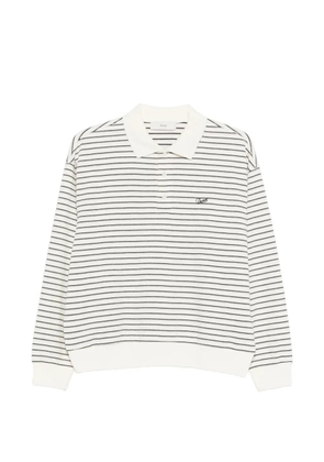 DUNST striped logo polo shirt - Neutrals