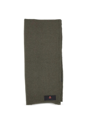 Peuterey Adasicribbed logo-patch scarf - Green
