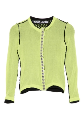 Chopova Lowena fishnet-layer cardigan - Yellow