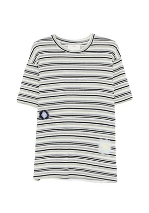 Song For The Mute striped-pattern T-shirt - White