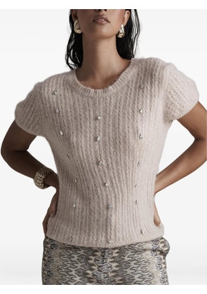 PHO FIRENZE embellished cable-knit top - Neutrals
