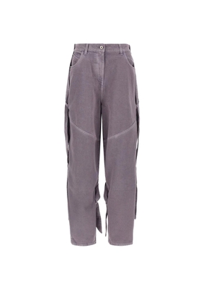 The Attico garment-dyed side ribbons jeans - Purple