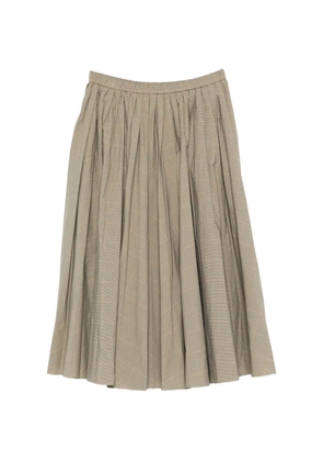 6397 plaid pleated midi skirt - Neutrals