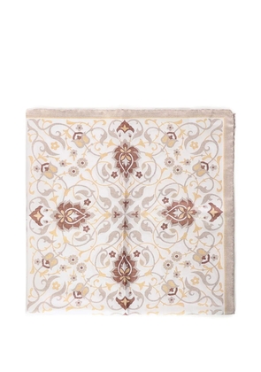 Eleventy geometric-print scarf - Neutrals