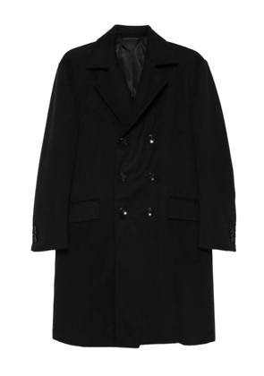 Kiton double-breasted cupro coat - Black