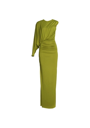 AXEL 113 Aman one-shoulder ruched maxi dress - Green