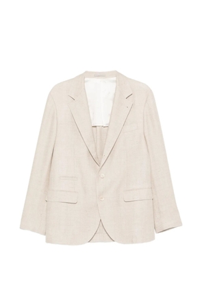Brunello Cucinelli buttoned flap-pocket blazer - Neutrals