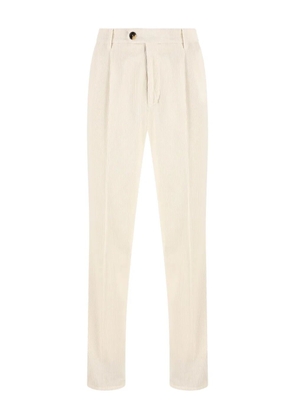 Brunello Cucinelli pleated-front corduroy trousers - White