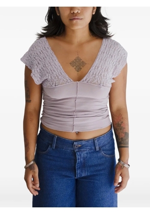 Baserange Nehru V-neck top - Purple