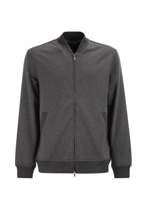 Brunello Cucinelli zip ribbed-knit sweatshirt - Grey