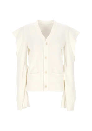 sacai ruffled cardigan - White