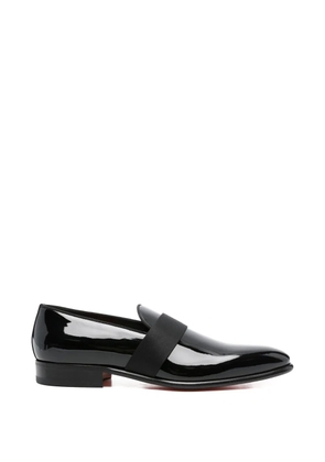 Santoni strap leather loafers - Black