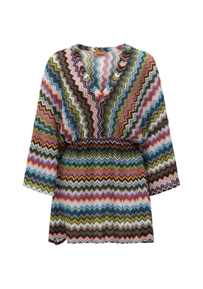 Missoni chevron V-neck dress - White