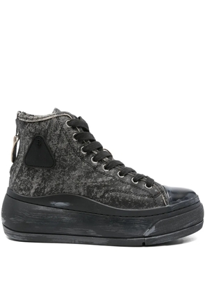 R13 distressed leather sneakers - Black