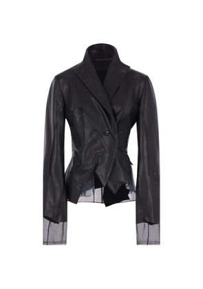 YEHUAFAN tulle-panelled blazer - Black