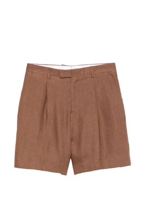Lardini pleated flap pocket shorts - Brown