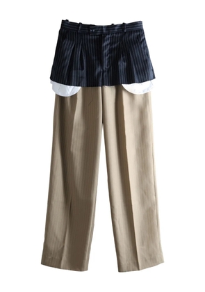 Late for Work pinstripe trousers - Neutrals