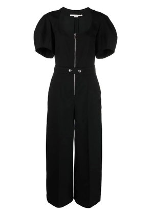 Stella McCartney puff-sleeve zipped wide-leg jumpsuit - Black
