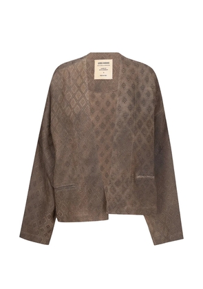 Uma Wang Klarke diamond-pattern cardigan - Brown