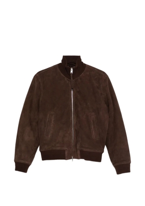Closed ribbed suede jacket - Brown