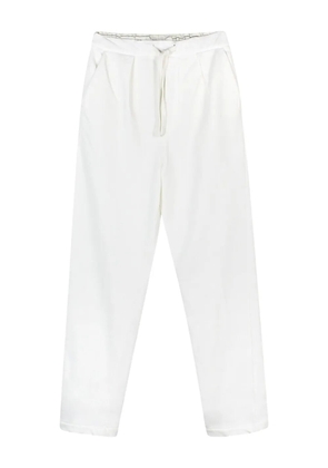 Panama Route drawstring cotton track pants - White
