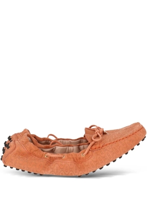 Tod's monogram-pattern loafers - Orange