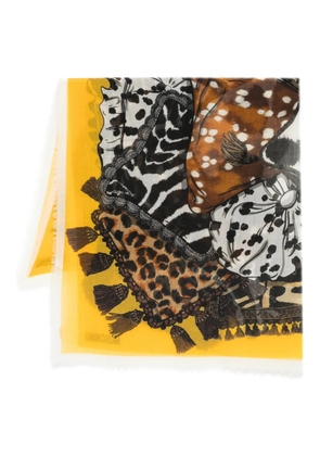 Moschino animal-print scarf - Yellow