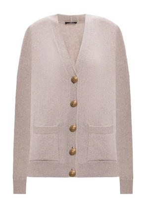 Balmain button-detailed patch-pocket cardigan - Neutrals