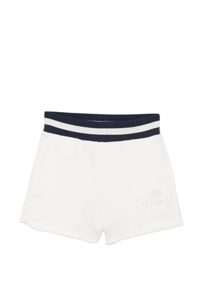 Autry ribbed trim logo shorts - White