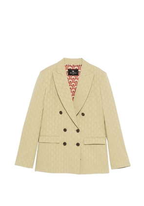 ETRO double-breasted patterned blazer - Green