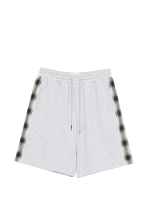 Feng Chen Wang checked-panel track shorts - Grey