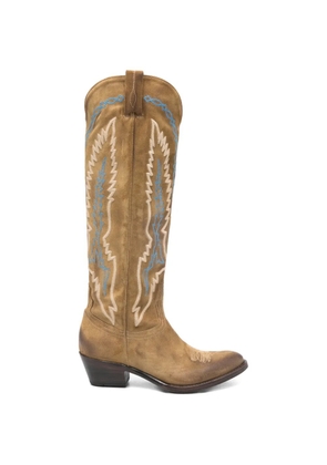 Damy embroidered cowboy boots - Brown