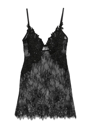 Alchemy x Lia Aram lace beaded mini dress - Black