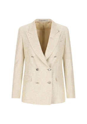 Tagliatore double-breasted flap-pocket blazer - Neutrals