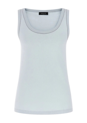 Fabiana Filippi jewel-detail round-neck top - Blue