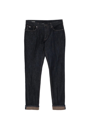 Emporio Armani five-pockets logo-plaque jeans - Blue