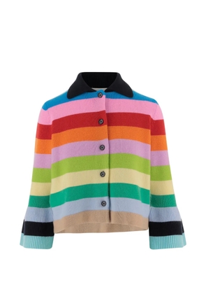 Allude collared striped cardigan - Blue