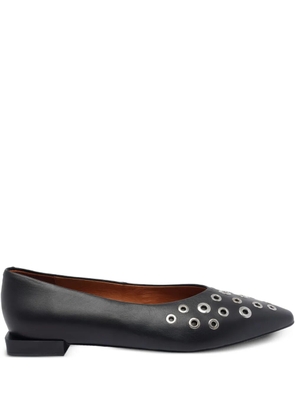 ANGEL ALARCON eyeleted pointed-toe ballet flats - Black