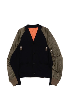 sacai twill cardigan - Green