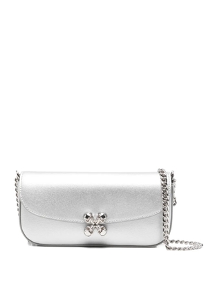 Alexander McQueen small Skull flower shoulder bag - Silver