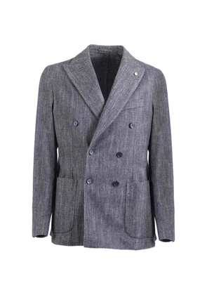 L.B.M. 1911 herringbone double-breasted blazer - Blue
