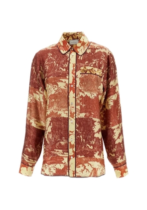 Pierre-Louis Mascia abstract-print shirt - Brown