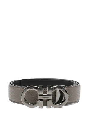 Ferragamo Gancini buckle leather belt - Grey
