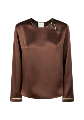 Forte Forte woven trim shirt - Brown