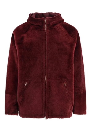 Salvatore Santoro reversible shearling hooded zip jacket - Red