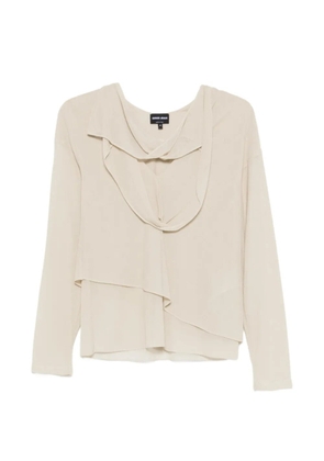 Giorgio Armani draped layered blouse - Neutrals